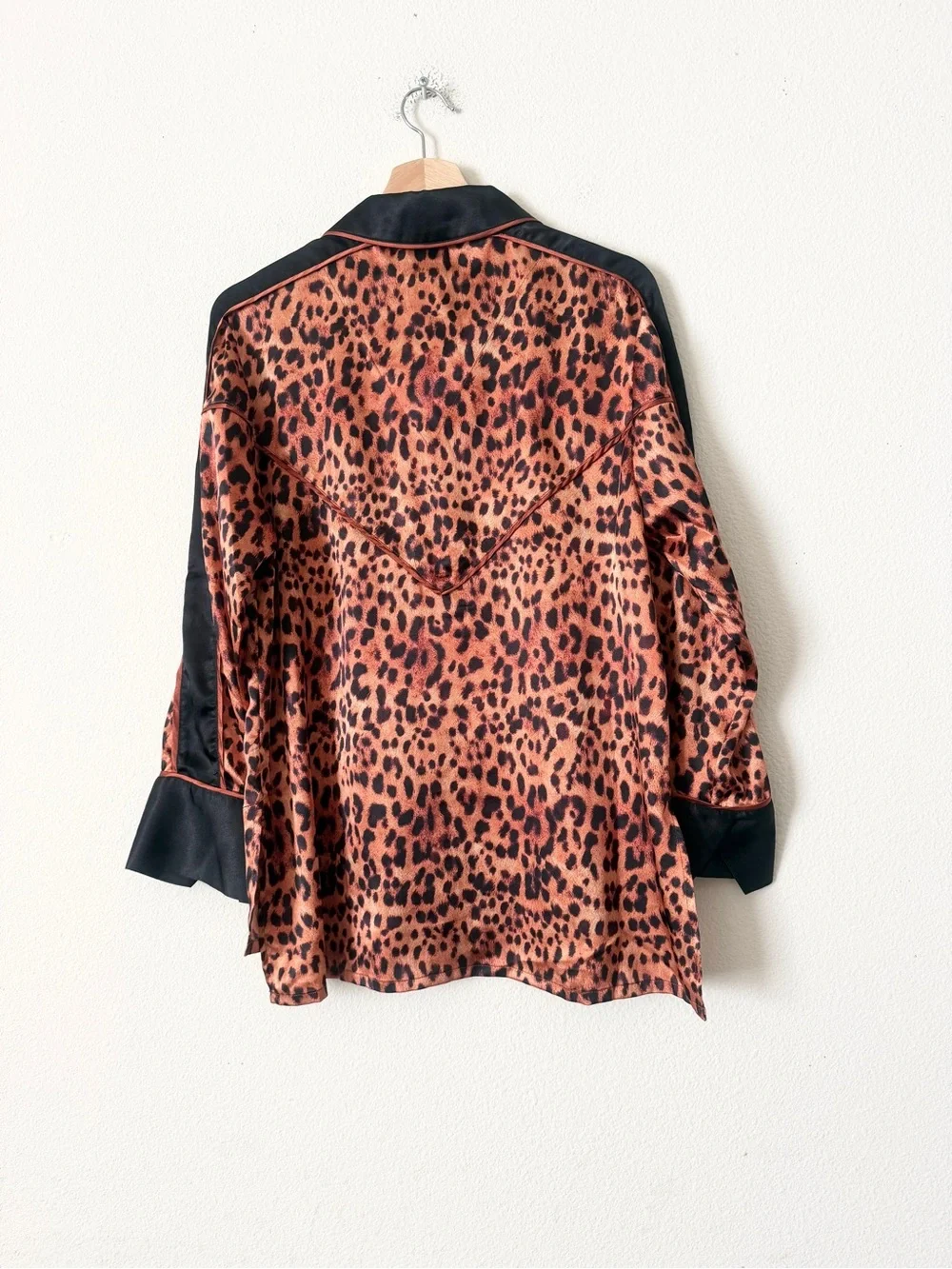 We Are Hah HAHT XXS satin pajama set in Lanka Leopard brown print